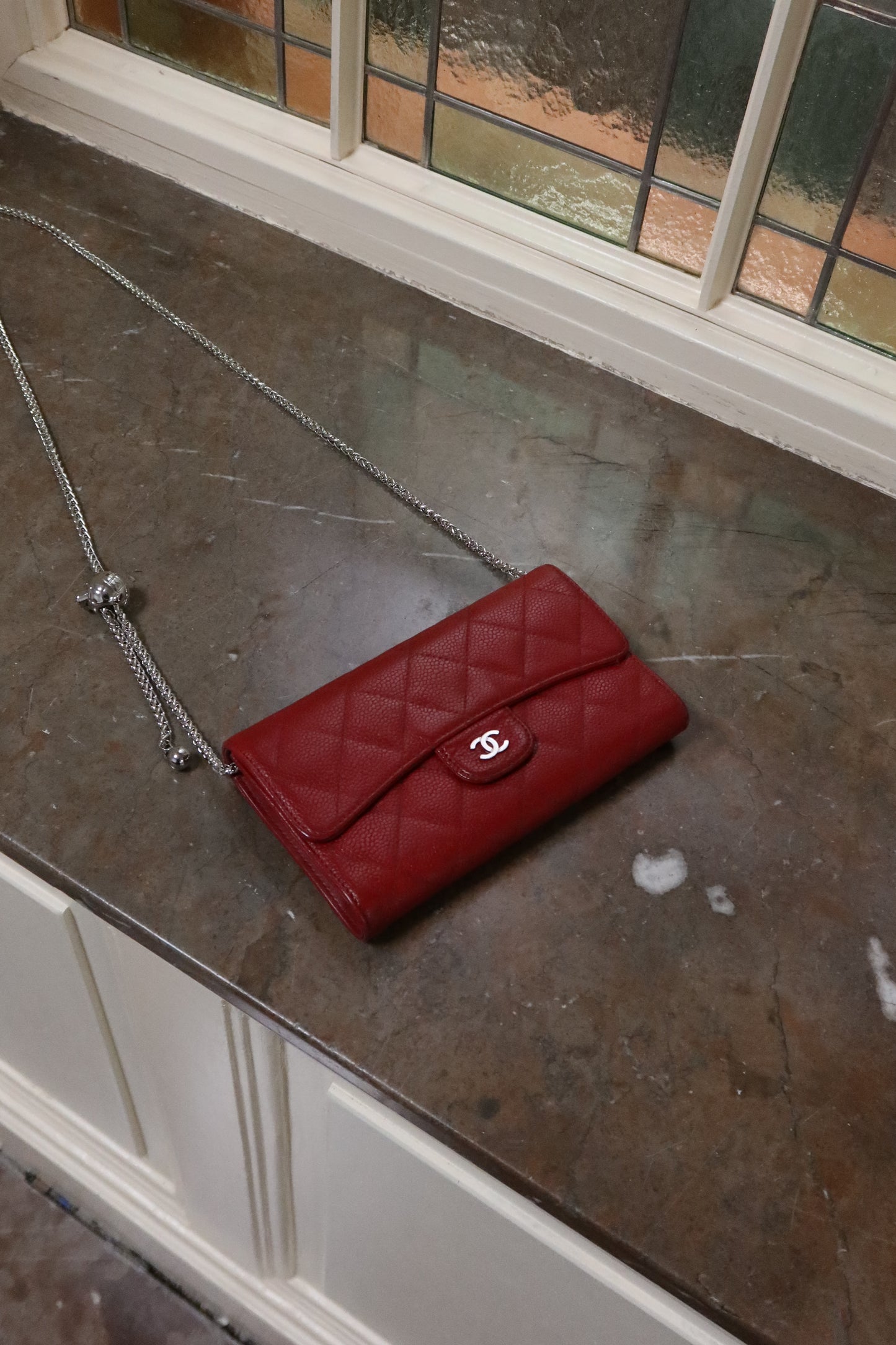 CHANEL CLASSIC WALLET CAVIAR RED