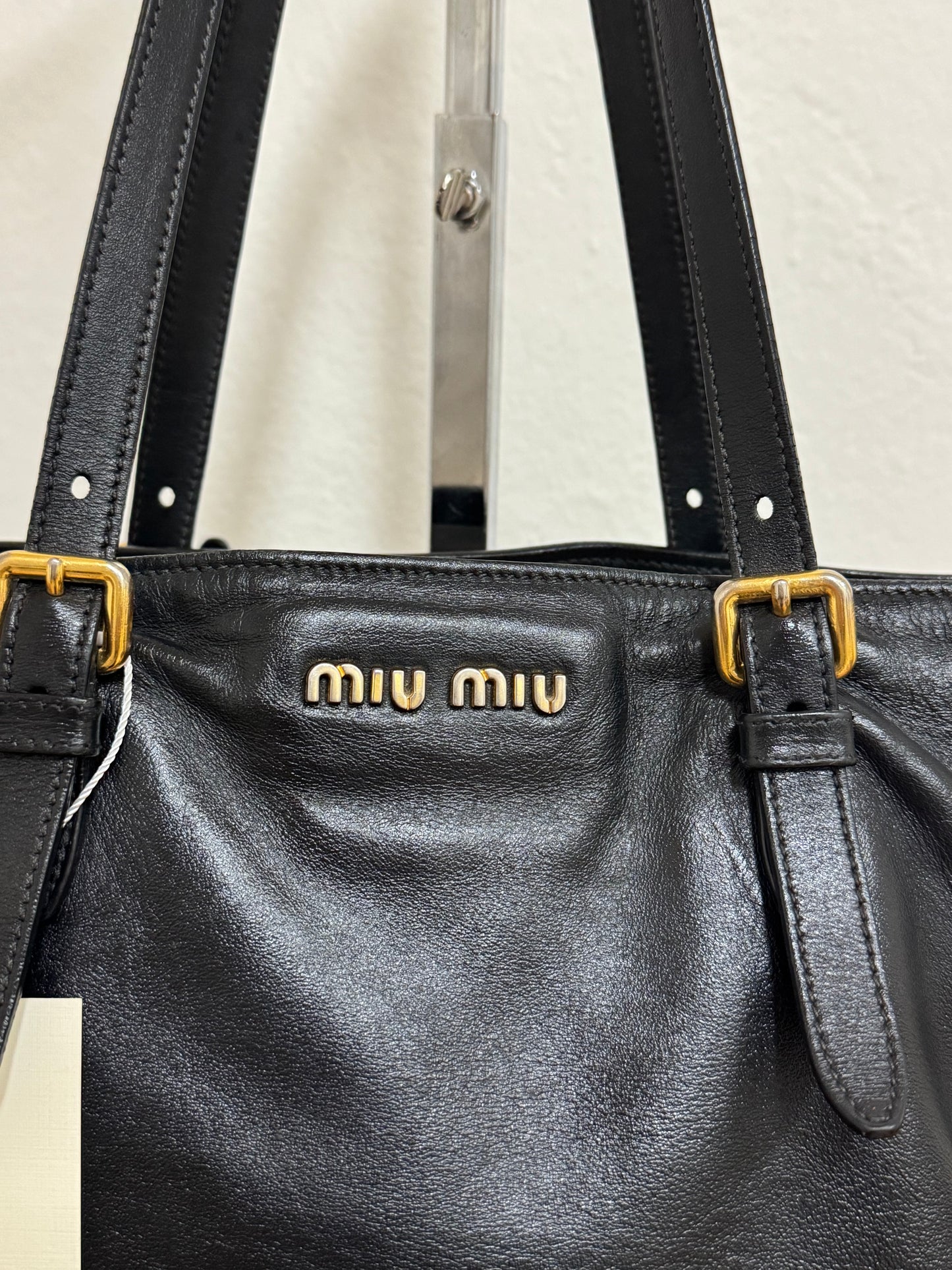 MIU MIU TOTE BAG GOLD HW STUDS