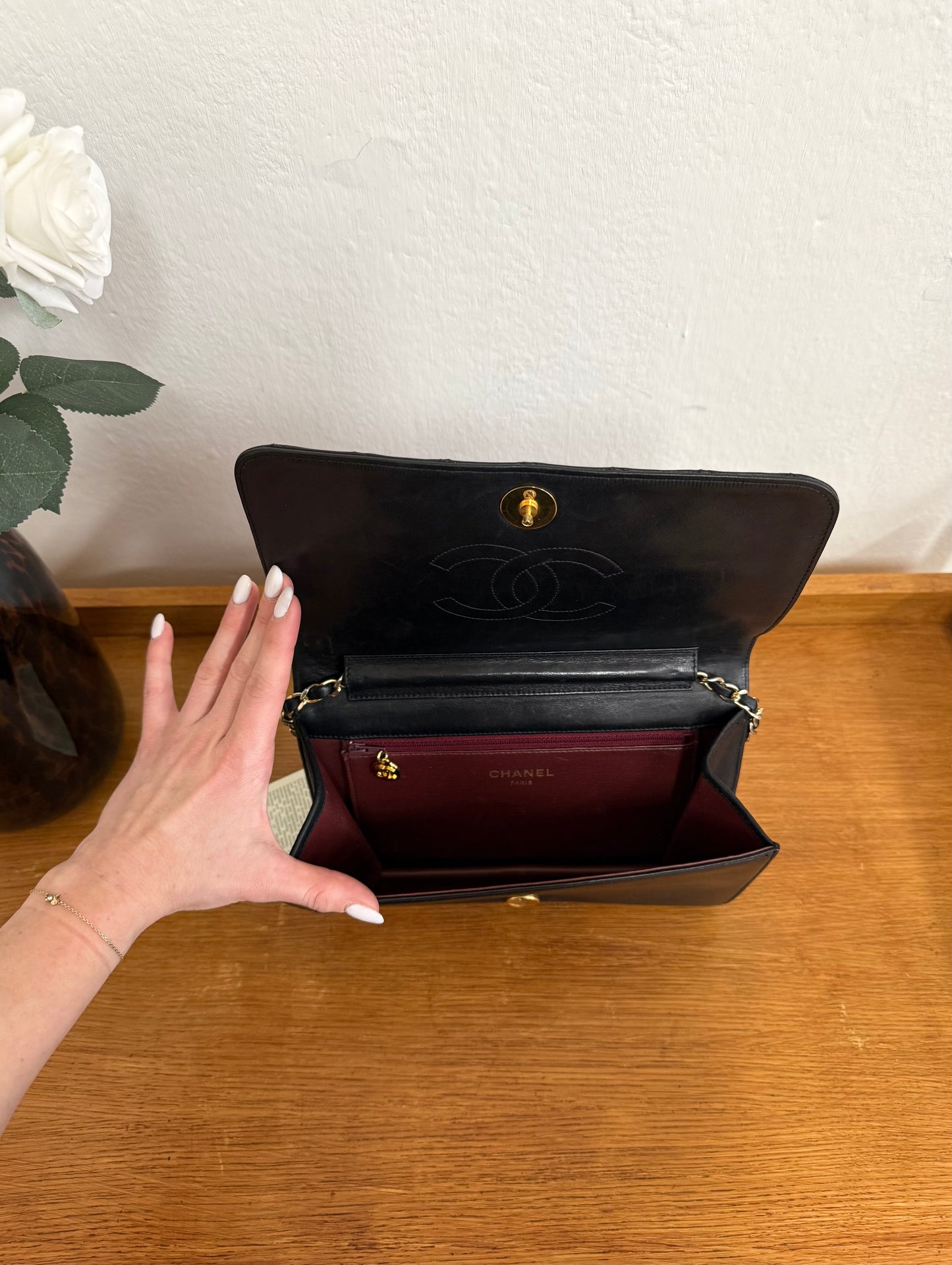 CHANEL FULL FLAP LAMBSKIN BLACK