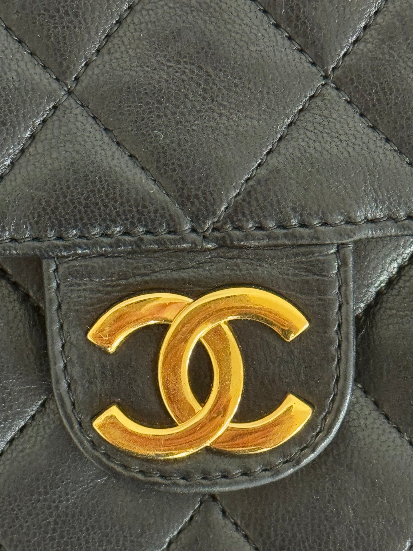 CHANEL LAMBSKIN SINGLE FLAP BAG & BOX & ENTRUPY