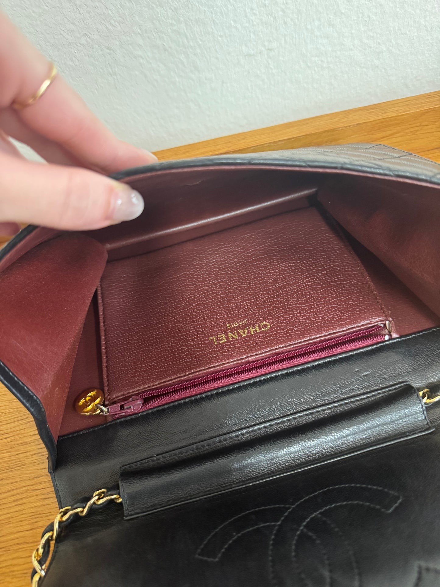 CHANEL LAMBSKIN SINGLE FLAP BAG & BOX & ENTRUPY