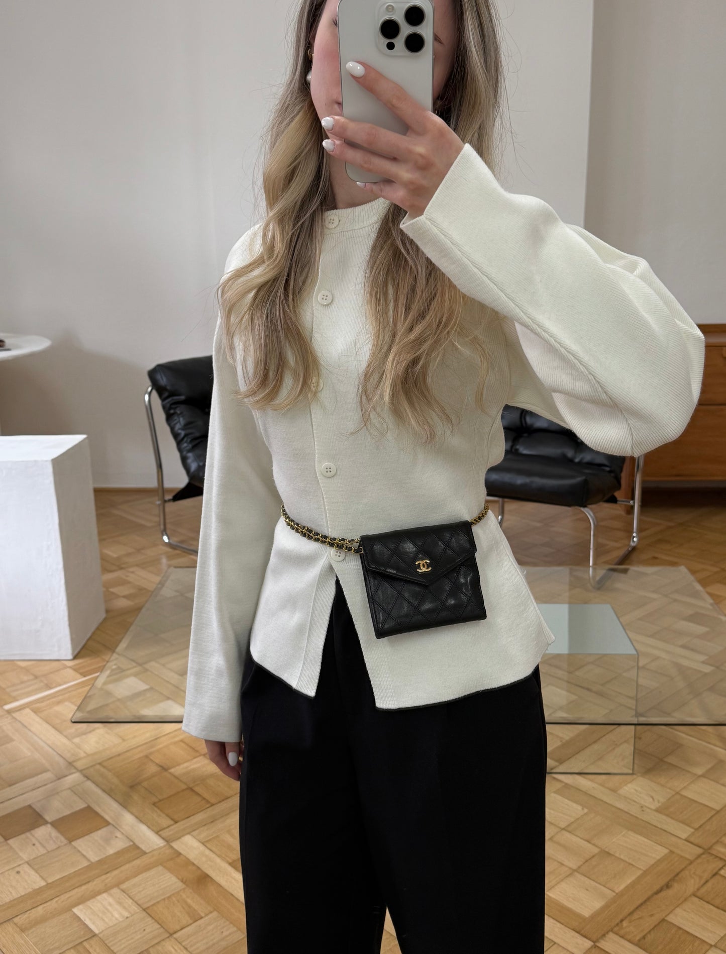 CHANEL LAMBSKIN DOUBLE SIDED WALLET