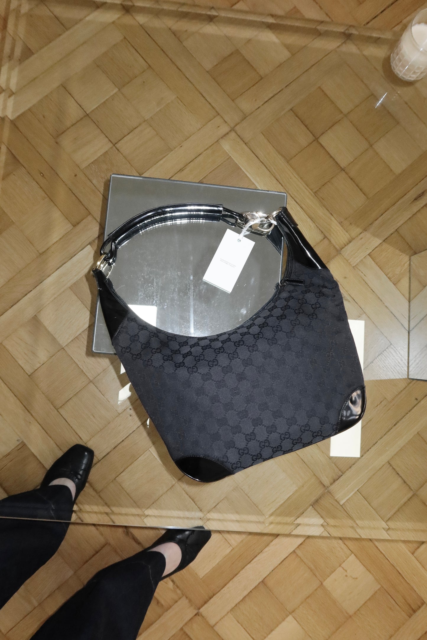 GUCCI HALF MOON HOBO BLACK BAG