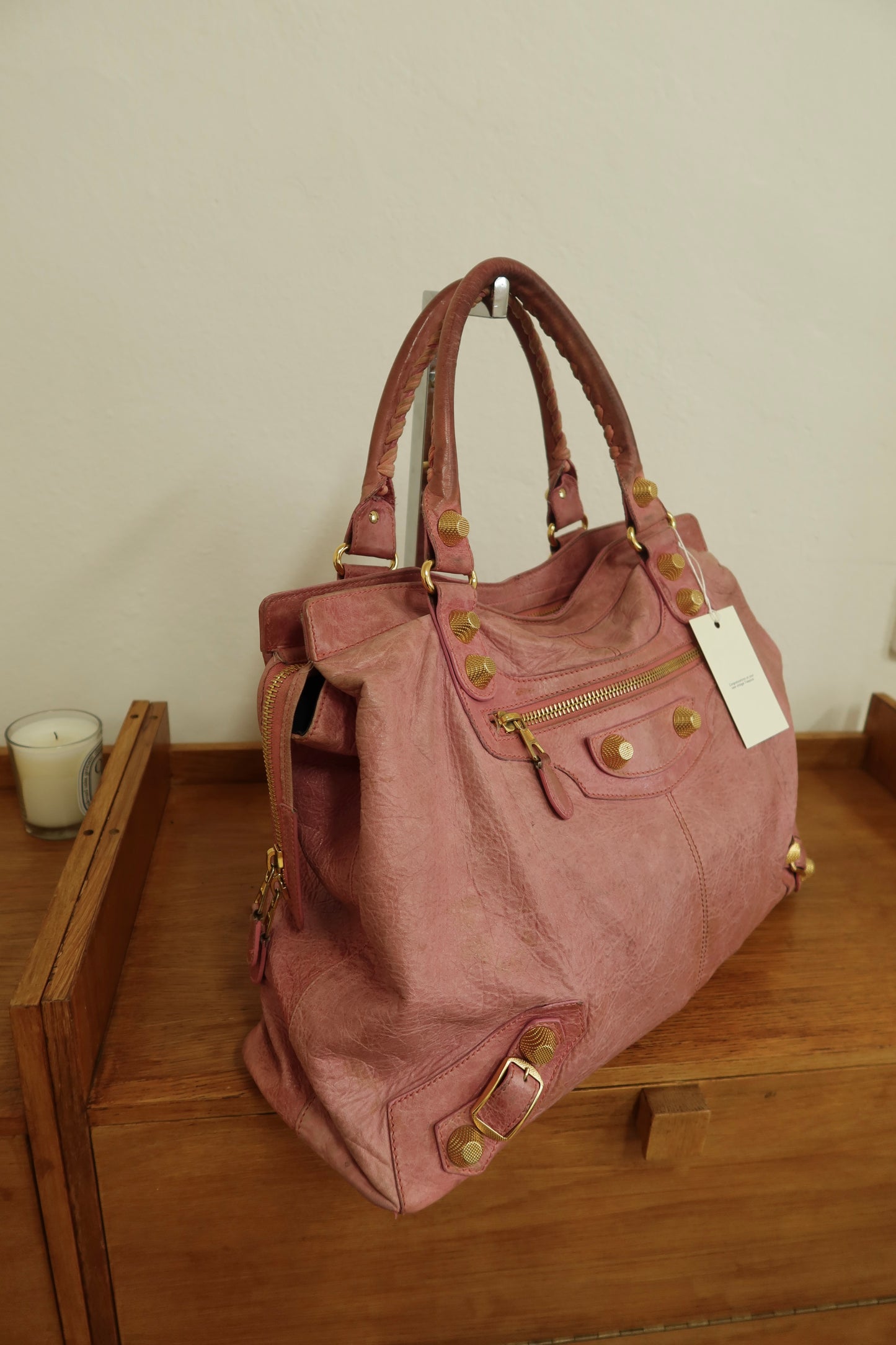 BALENCIAGA "CITY" BAG GIANT VELO PINK