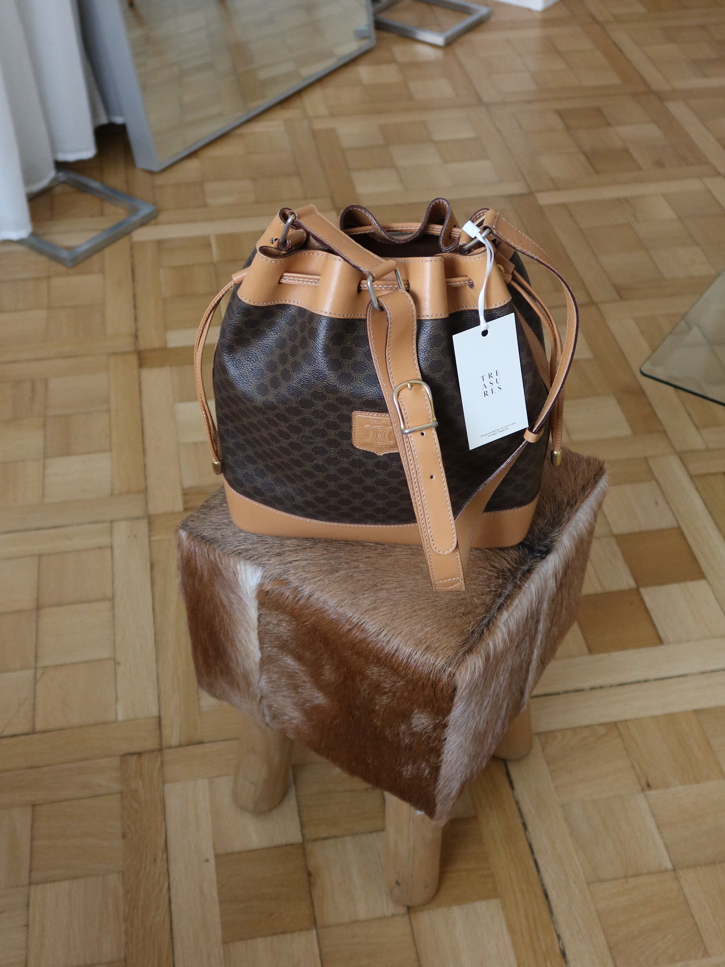 CELINE MACADAM BUCKET BAG & POUCH