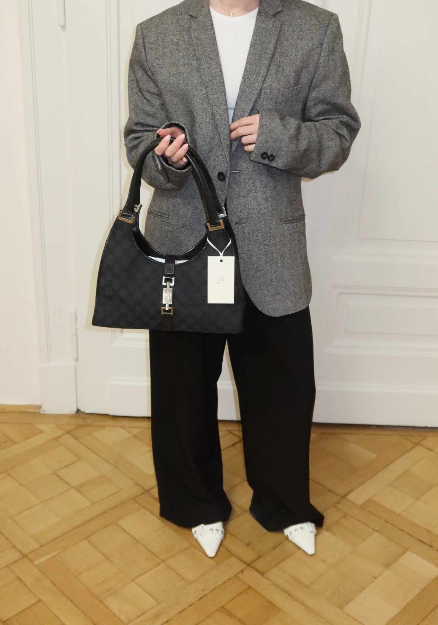 GUCCI JACKIE GG MONOGRAM BLACK BAG