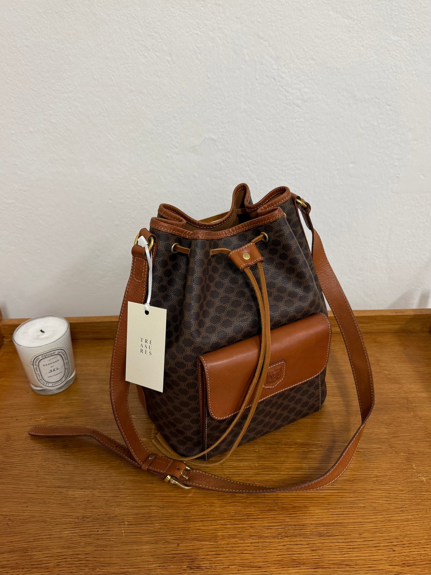 CELINE MACADAM BUCKET BAG