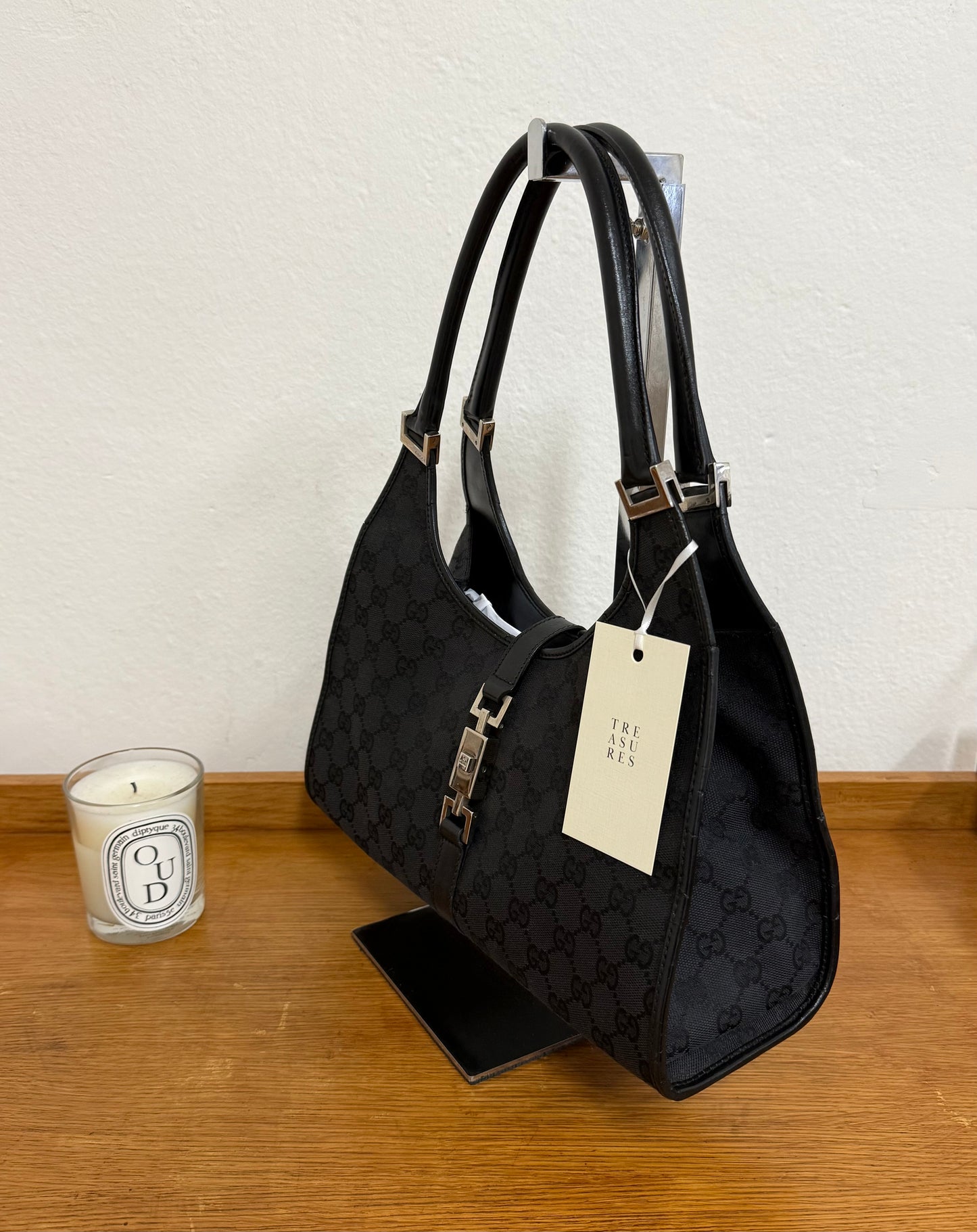 GUCCI JACKIE GG MONOGRAM BLACK BAG