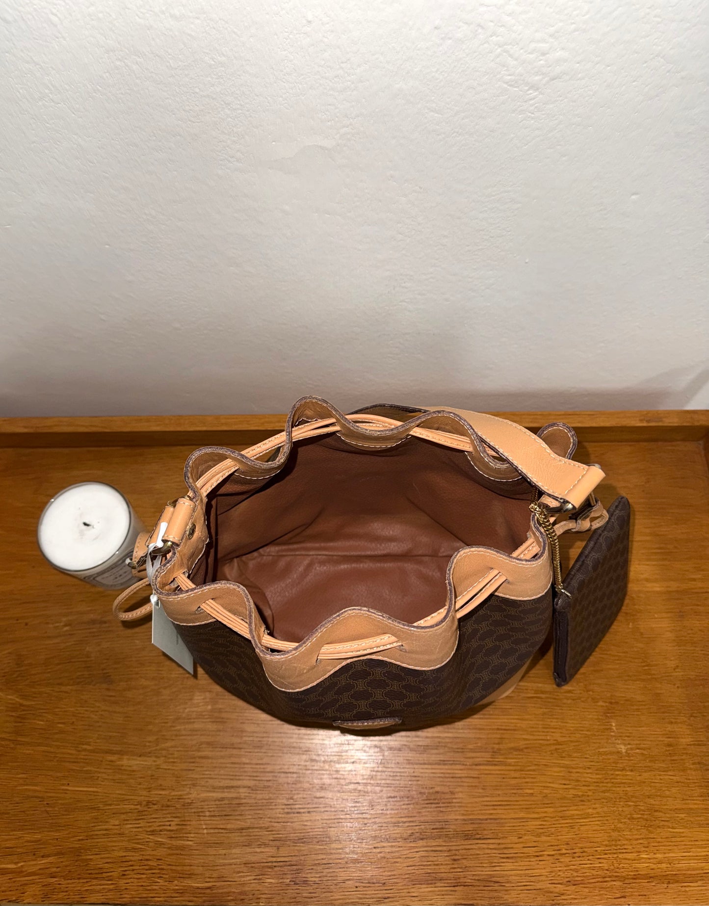 CELINE MACADAM BUCKET BAG & POUCH