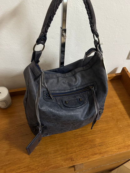 BALENCIAGA DAY “HOBO CITY” BAG GREY-BLUE