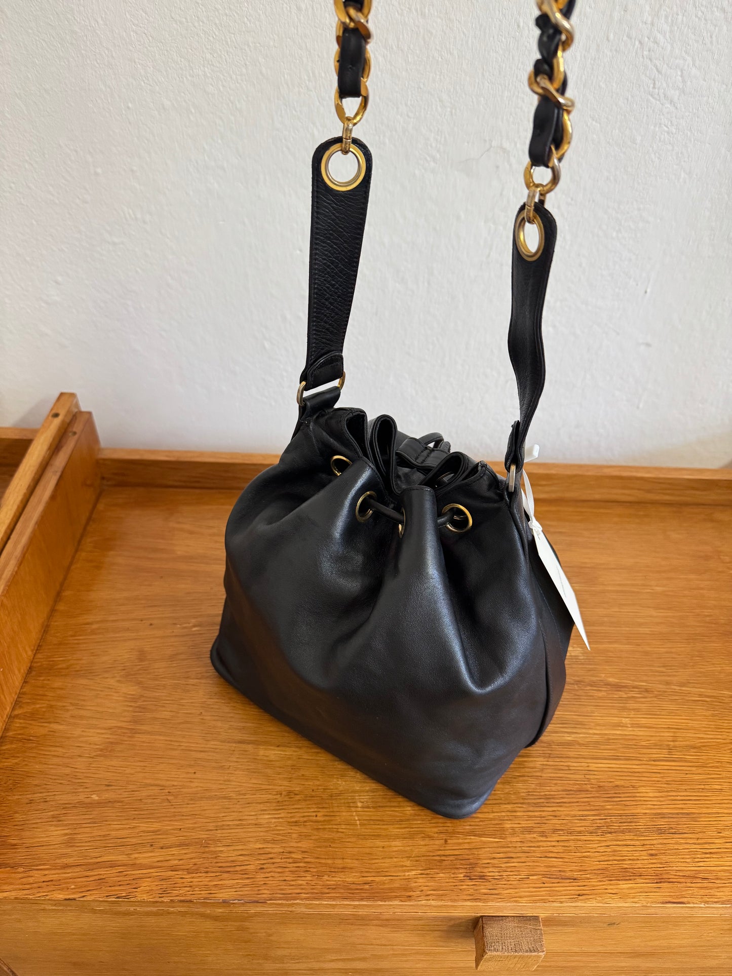 CHANEL BUCKET BAG CC LOGO & POUCH