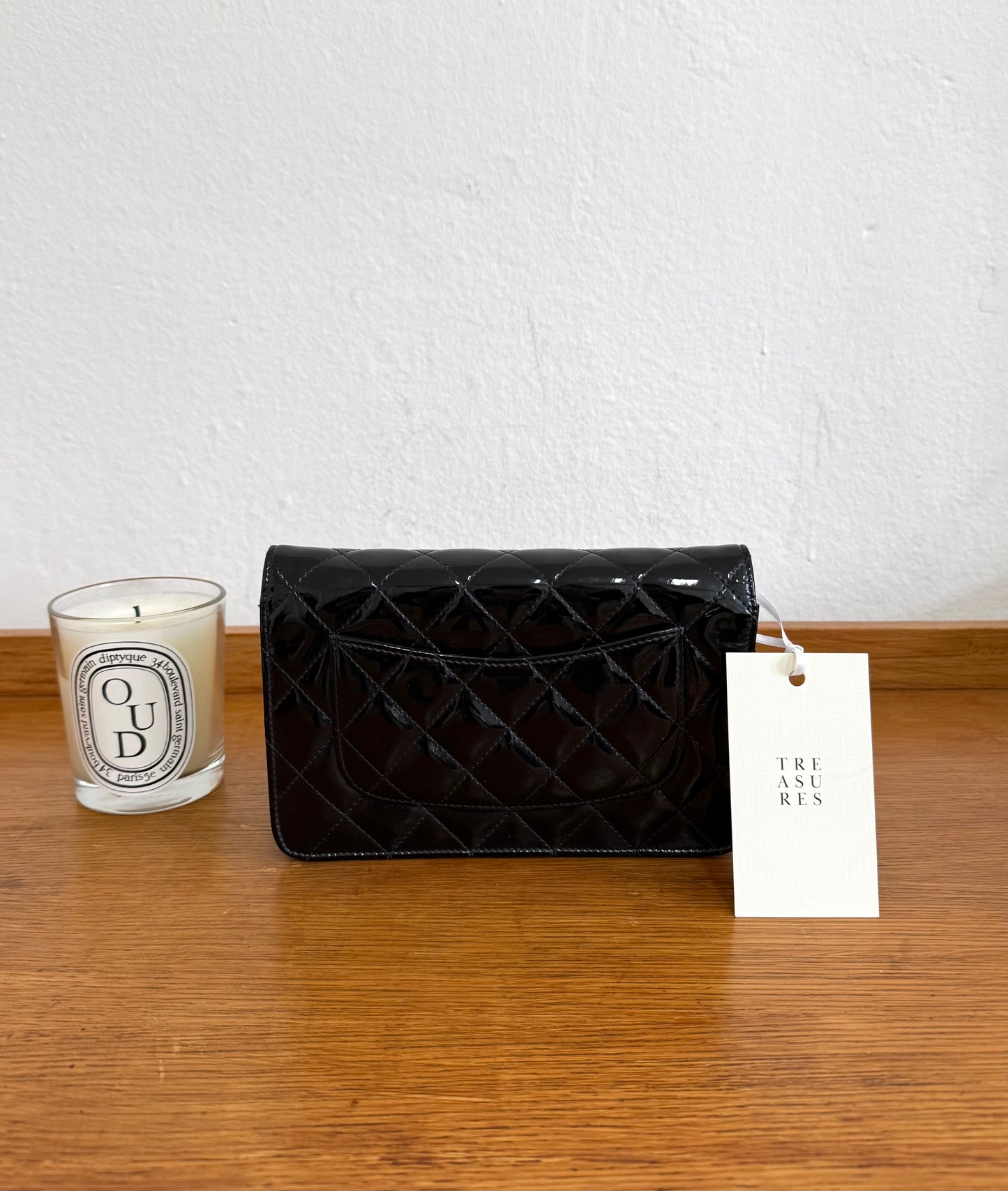 CHANEL PATENT LEATHER WOC BLACK