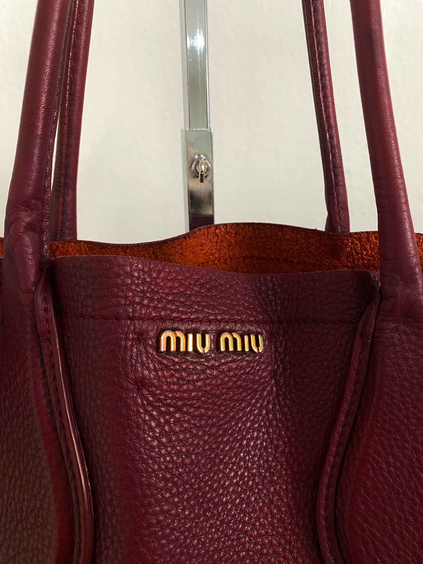 MIU MIU BURGUNDY TOTE BAG