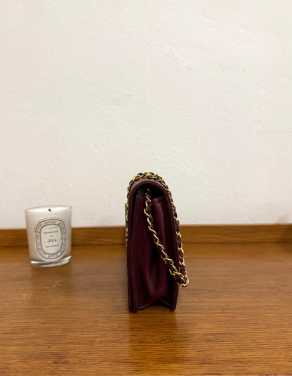 CHANEL FULL FLAP LAMBSKIN BURGUNDY