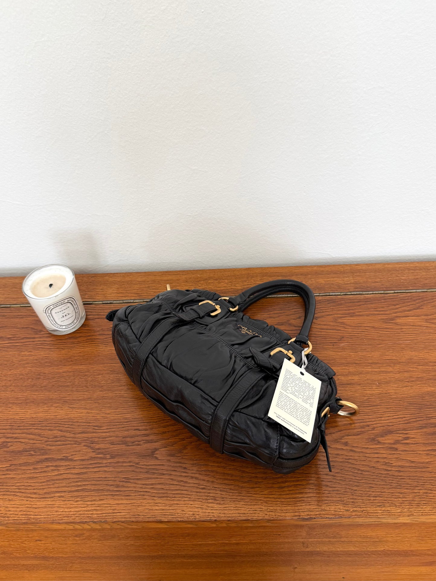 PRADA PROMENADE LEATHER HANDBAG