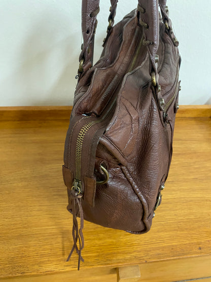 BALENCIAGA CITY BAG IN DARK BROWN