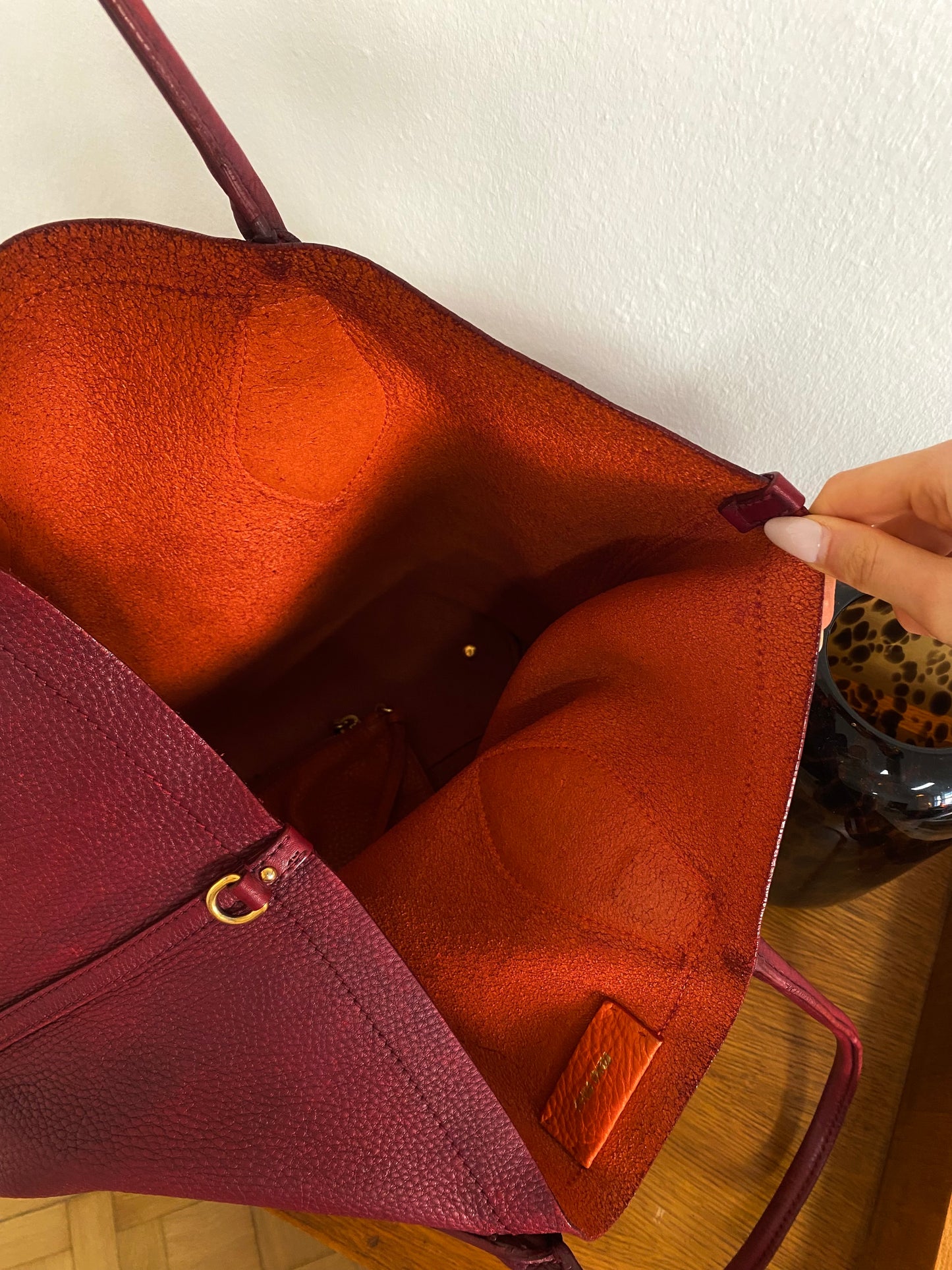 MIU MIU BURGUNDY TOTE BAG