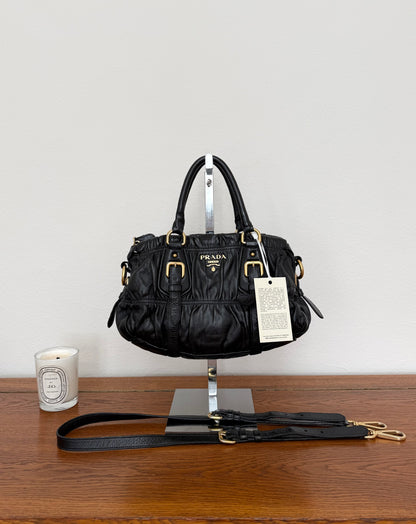 PRADA PROMENADE LEATHER HANDBAG