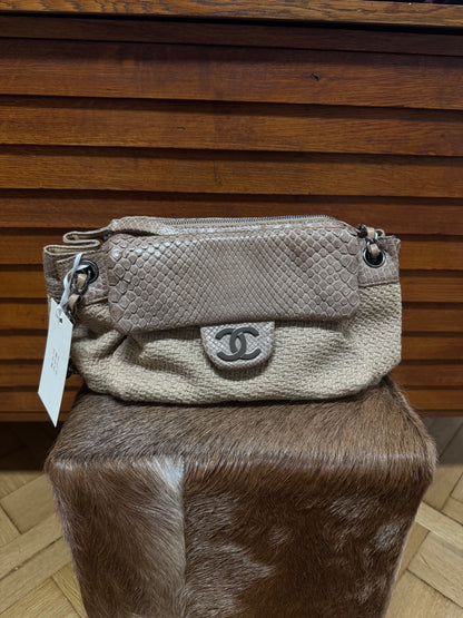 CHANEL ULTRA RARE PYTHON CC SHOULDER BAG KARL LAGERFELD 2004-2005