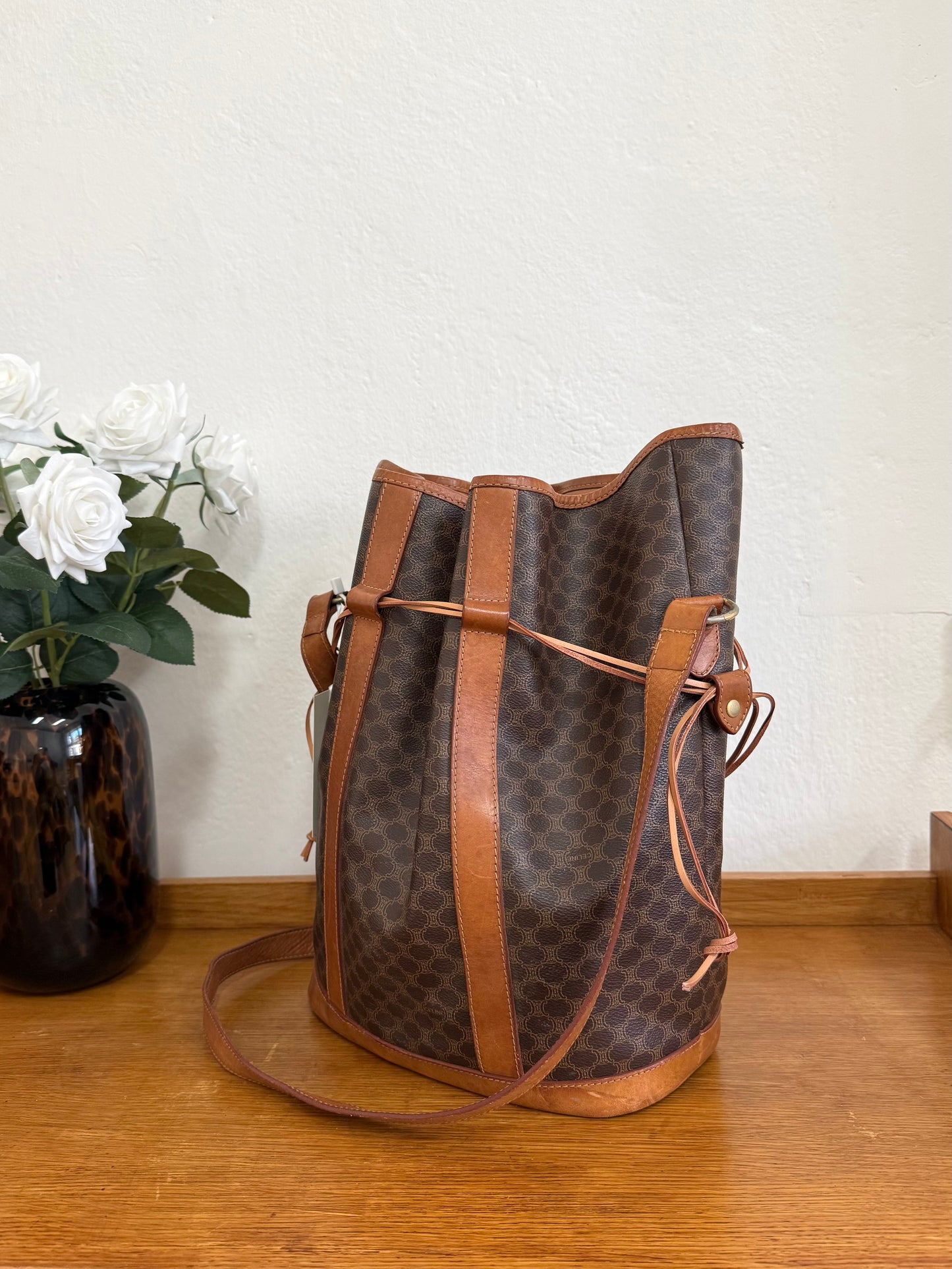 CELINE MACADAM BUCKET BAG