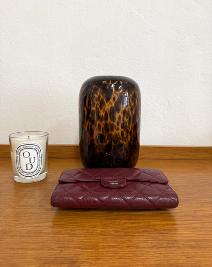 CHANEL CAVIAR LONG WALLET BURGUNDY