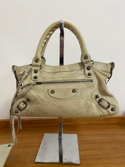 BALENCIAGA FIRST BAG IN ECRU