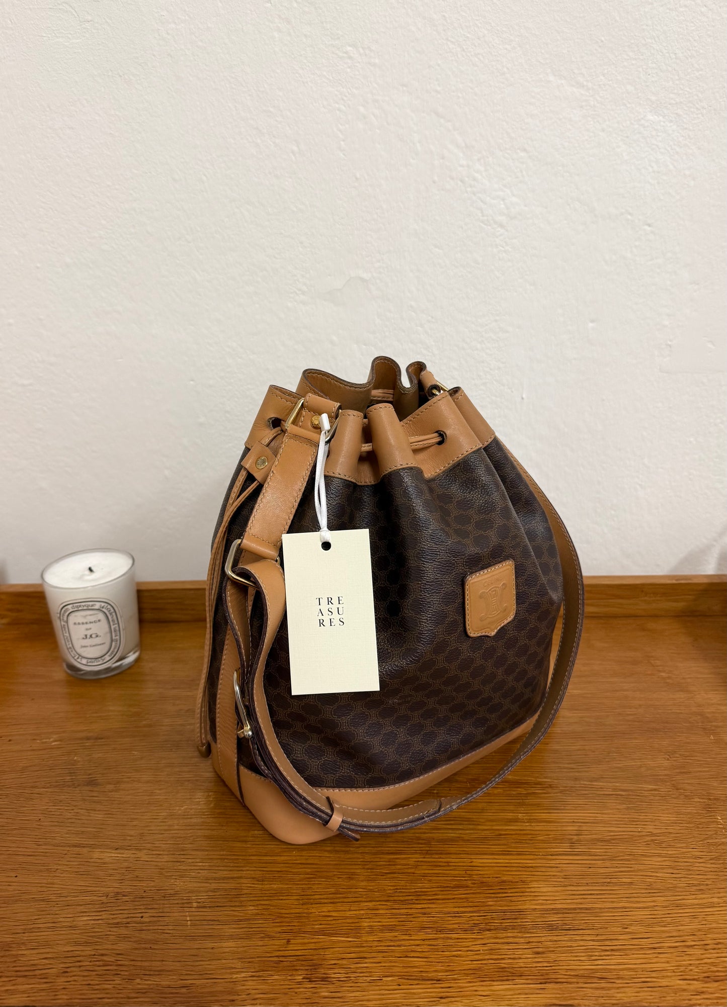 CELINE MACADAM BUCKET BAG & POUCH
