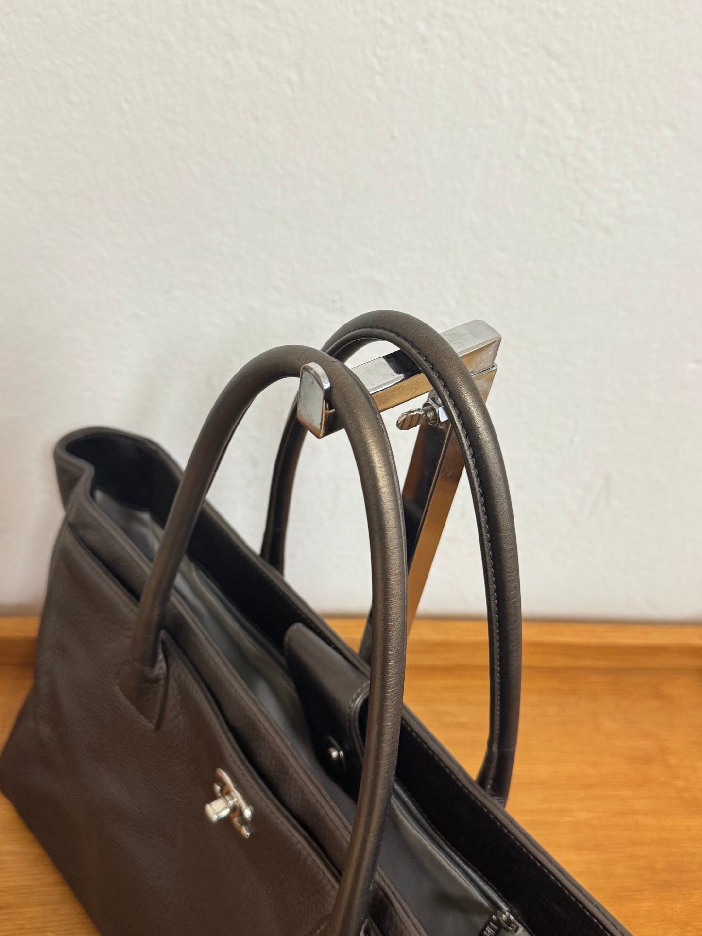 CHANEL EXECUTIVE TOTE IRIDESCENT BROWN SILVER HW