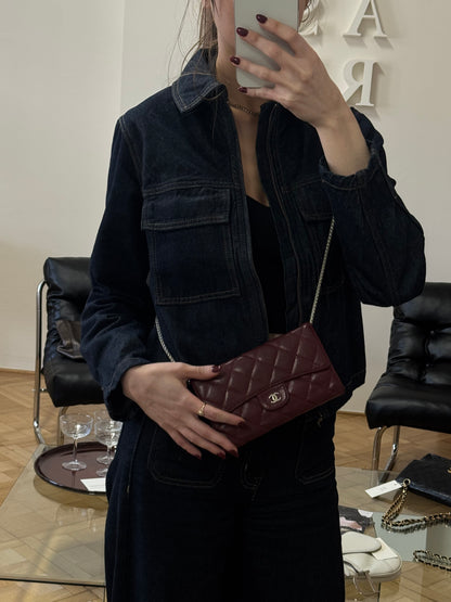 CHANEL CAVIAR LONG WALLET BURGUNDY