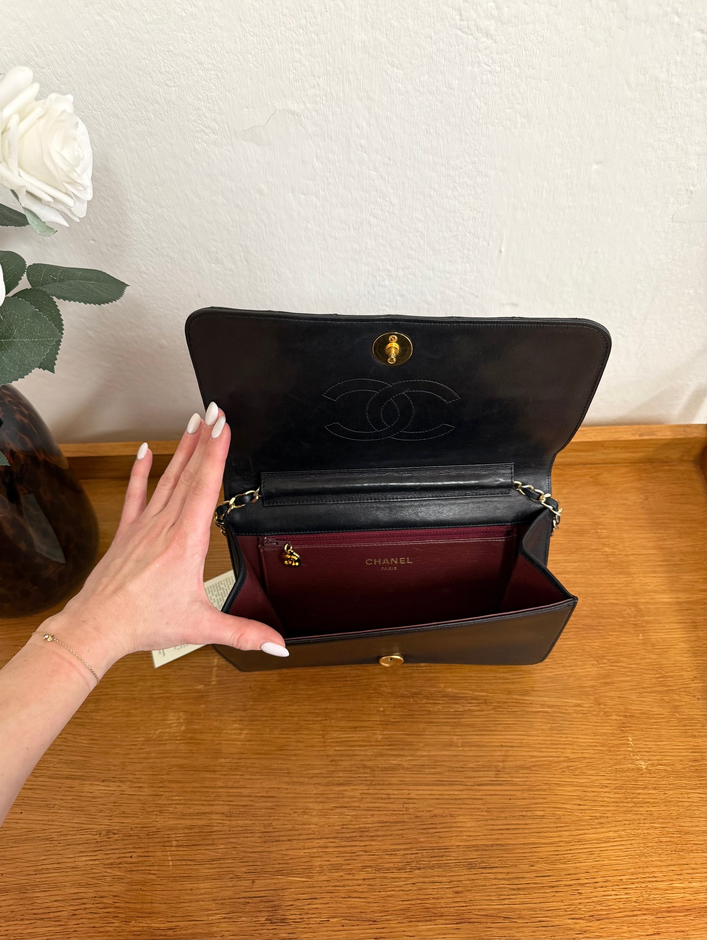 CHANEL FULL FLAP LAMBSKIN BLACK