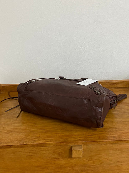 BALENCIAGA CITY BAG IN DARK BROWN