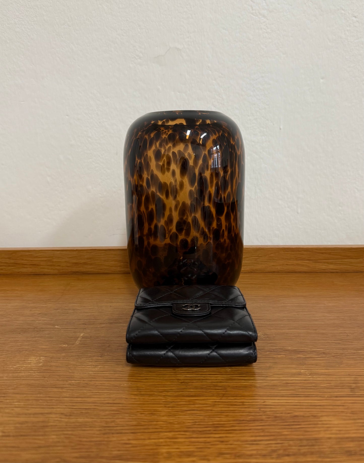 CHANEL MINI WALLET LAMBSKIN BLACK SERIES 10