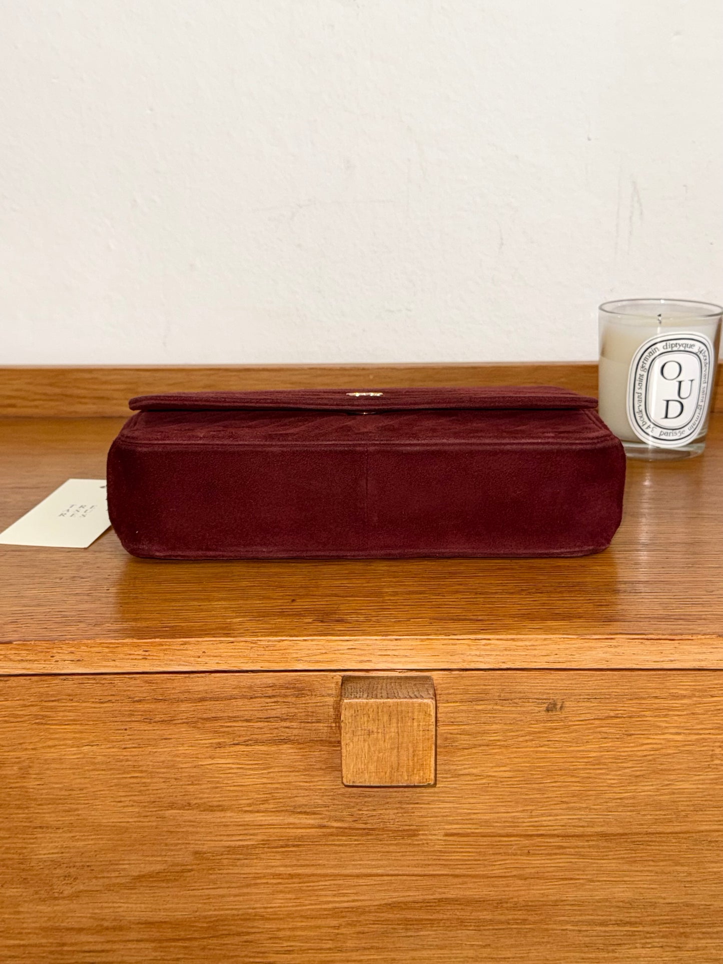 CHANEL SUEDE BURGUNDY FLAP BAG