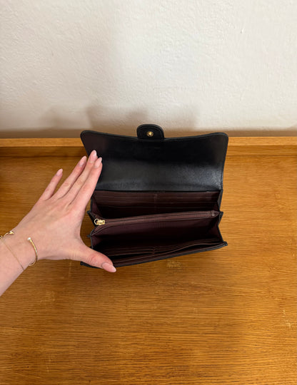 CHANEL LONG WALLET LAMBSKIN BLACK SERIES 24