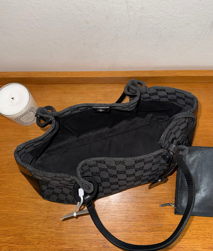 GUCCI GG SHOULDER BAG BLACK & POUCH TOM FORD ERA