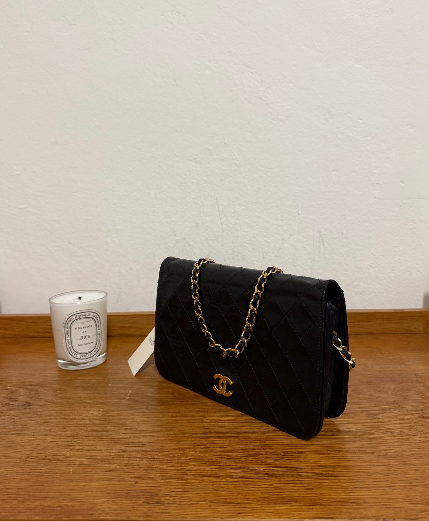CHANEL FULL FLAP LAMBSKIN BLACK