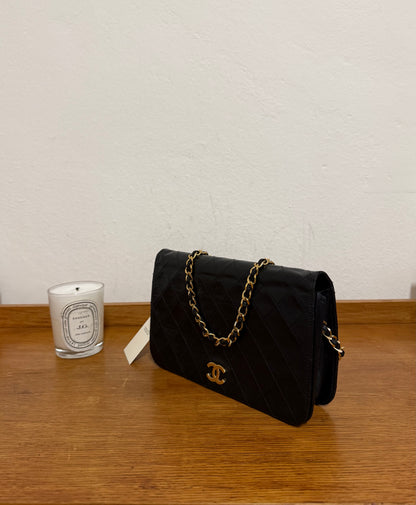 CHANEL FULL FLAP LAMBSKIN BLACK
