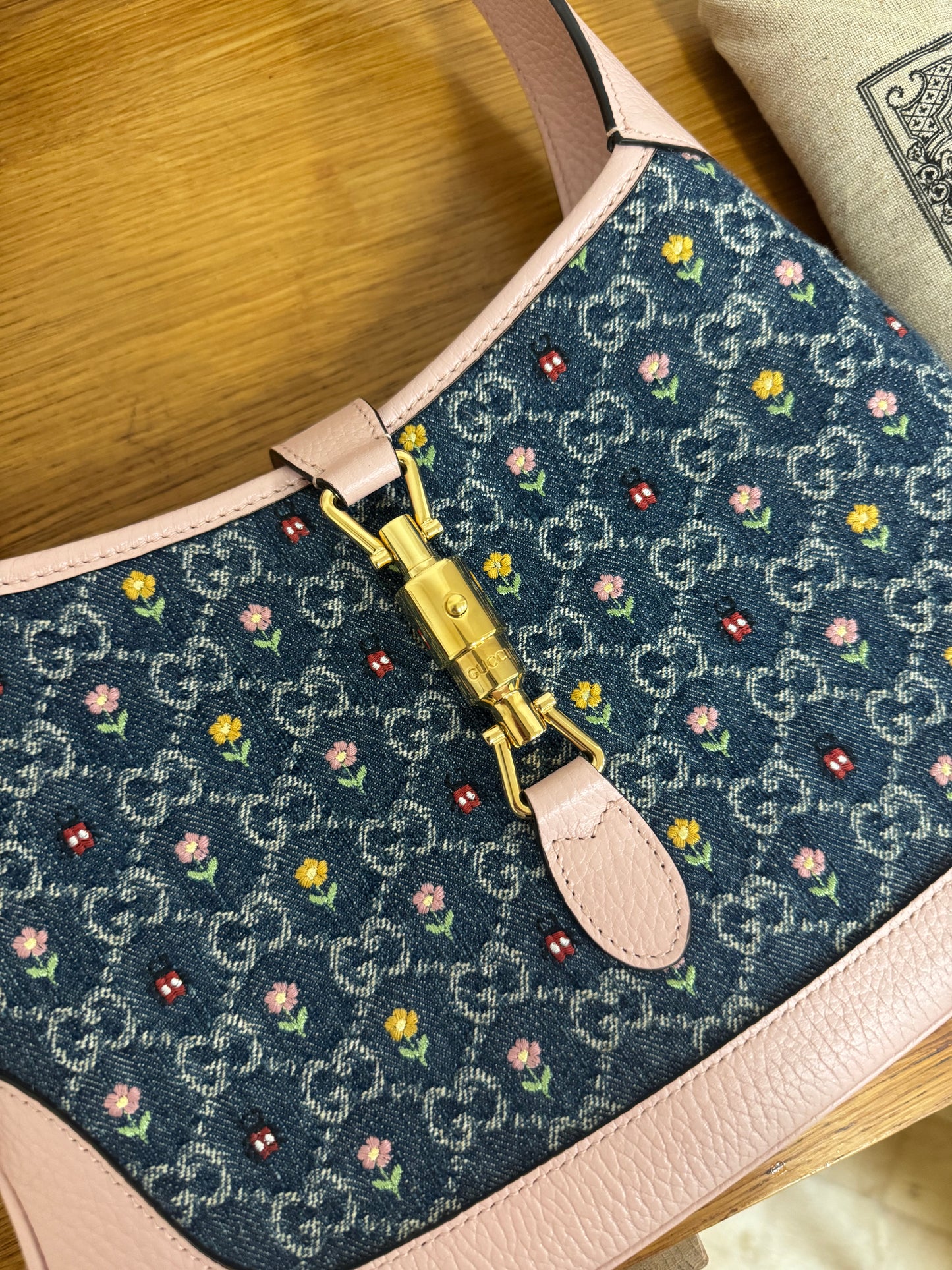 GUCCI JACKIE 1961 FLORAL DENIM