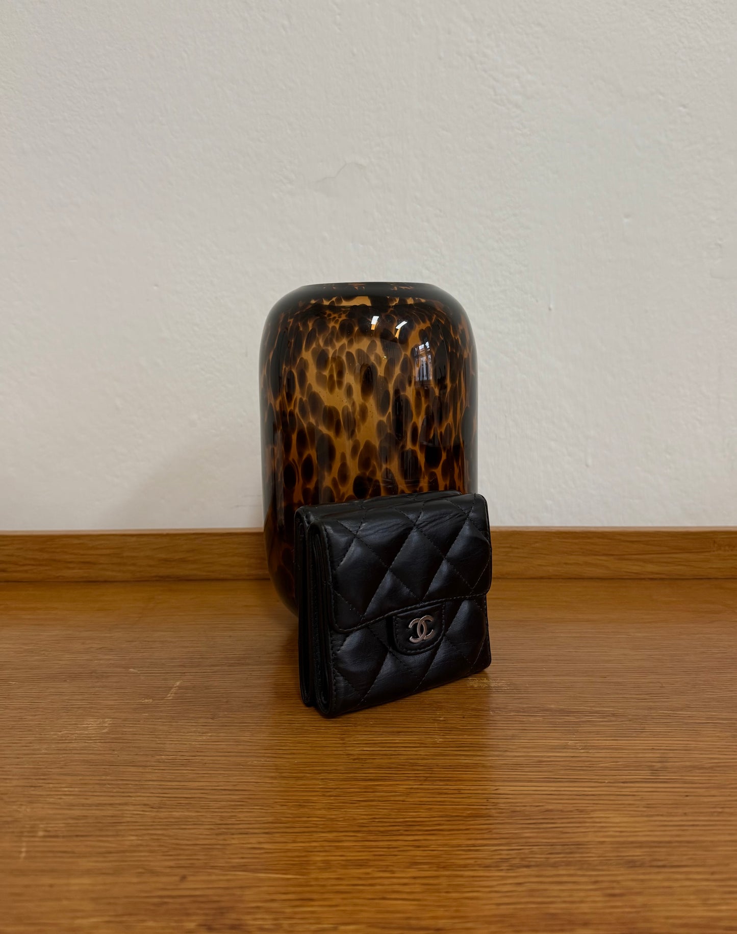 CHANEL MINI WALLET LAMBSKIN BLACK SERIES 10