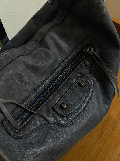 BALENCIAGA DAY “HOBO CITY” BAG GREY-BLUE