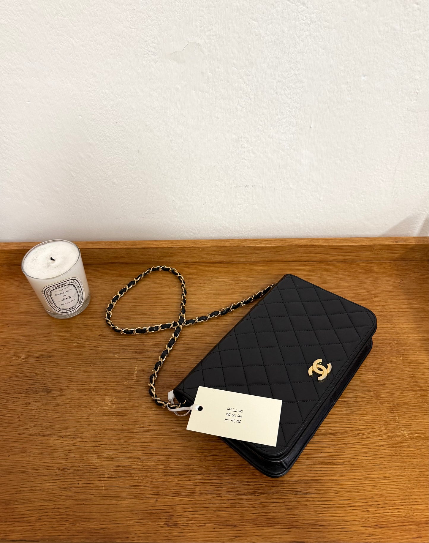 CHANEL FULL FLAP LAMBSKIN BLACK