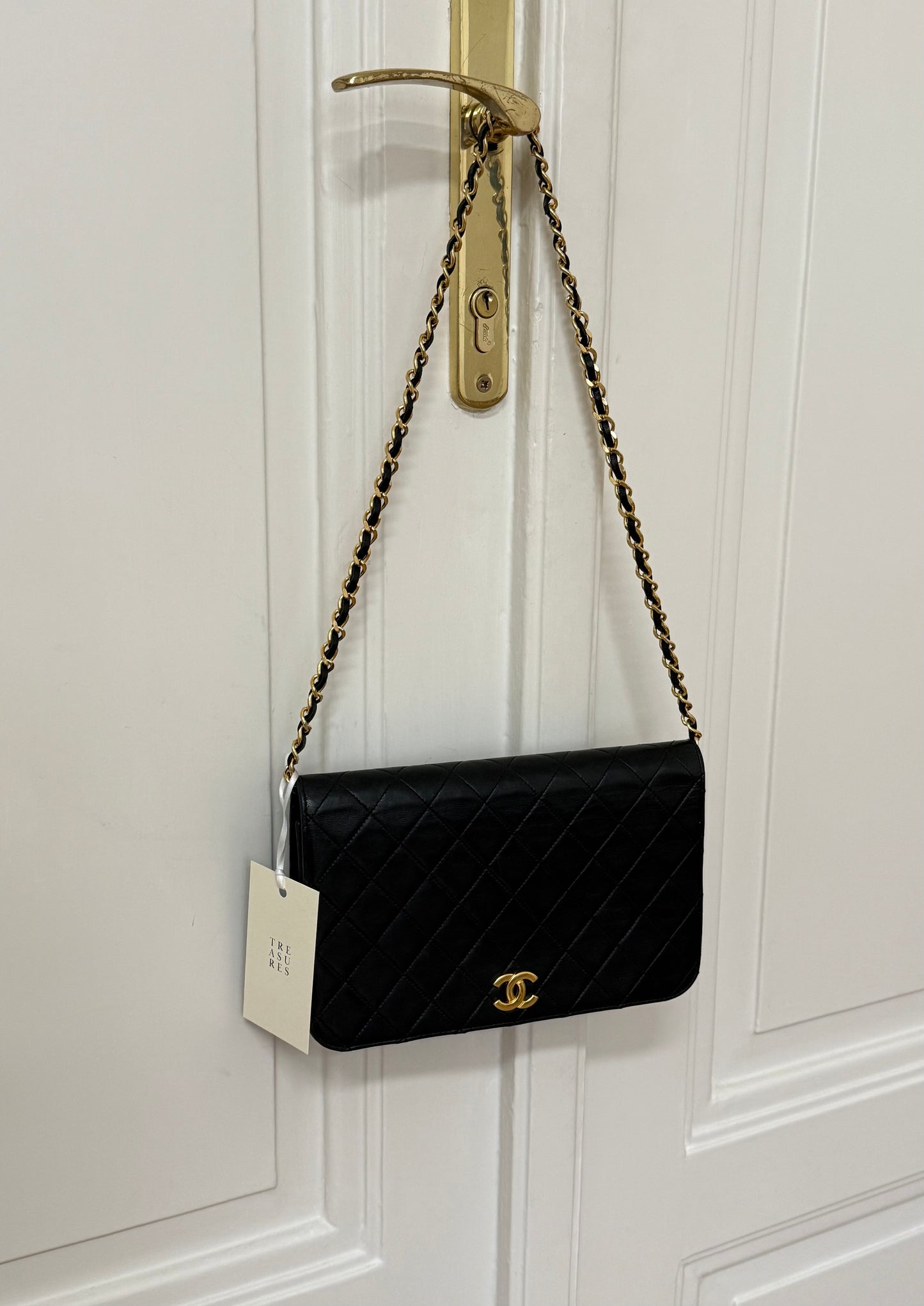 CHANEL FULL FLAP LAMBSKIN BLACK