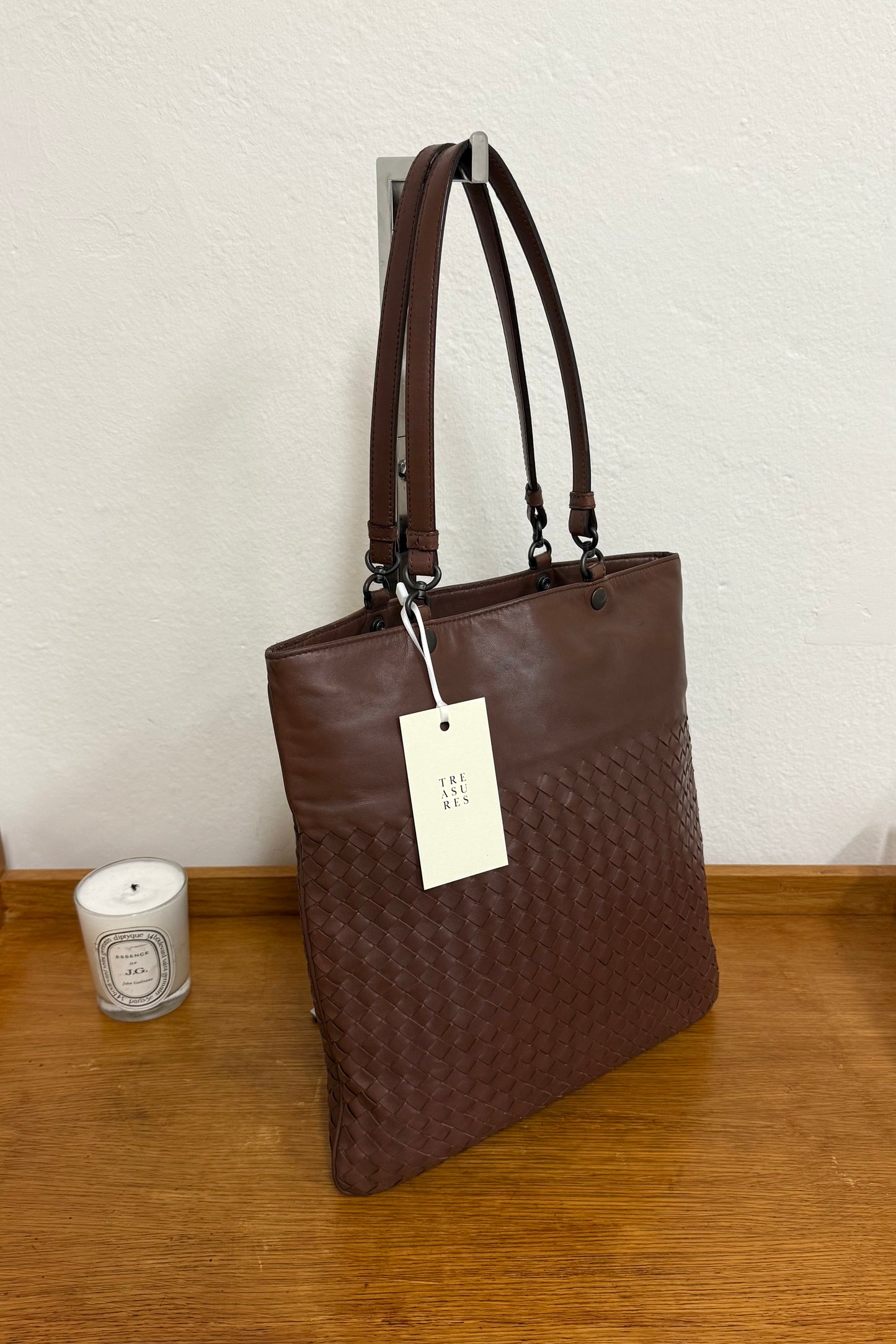 BOTTEGA VENETA INTRECCIATO SHOULDER BAG BROWN