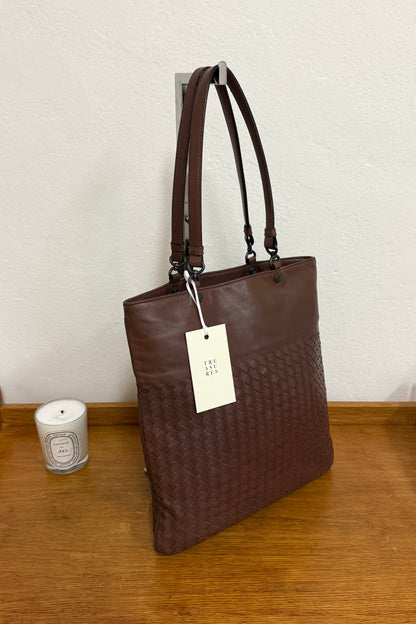 BOTTEGA VENETA INTRECCIATO SHOULDER BAG BROWN