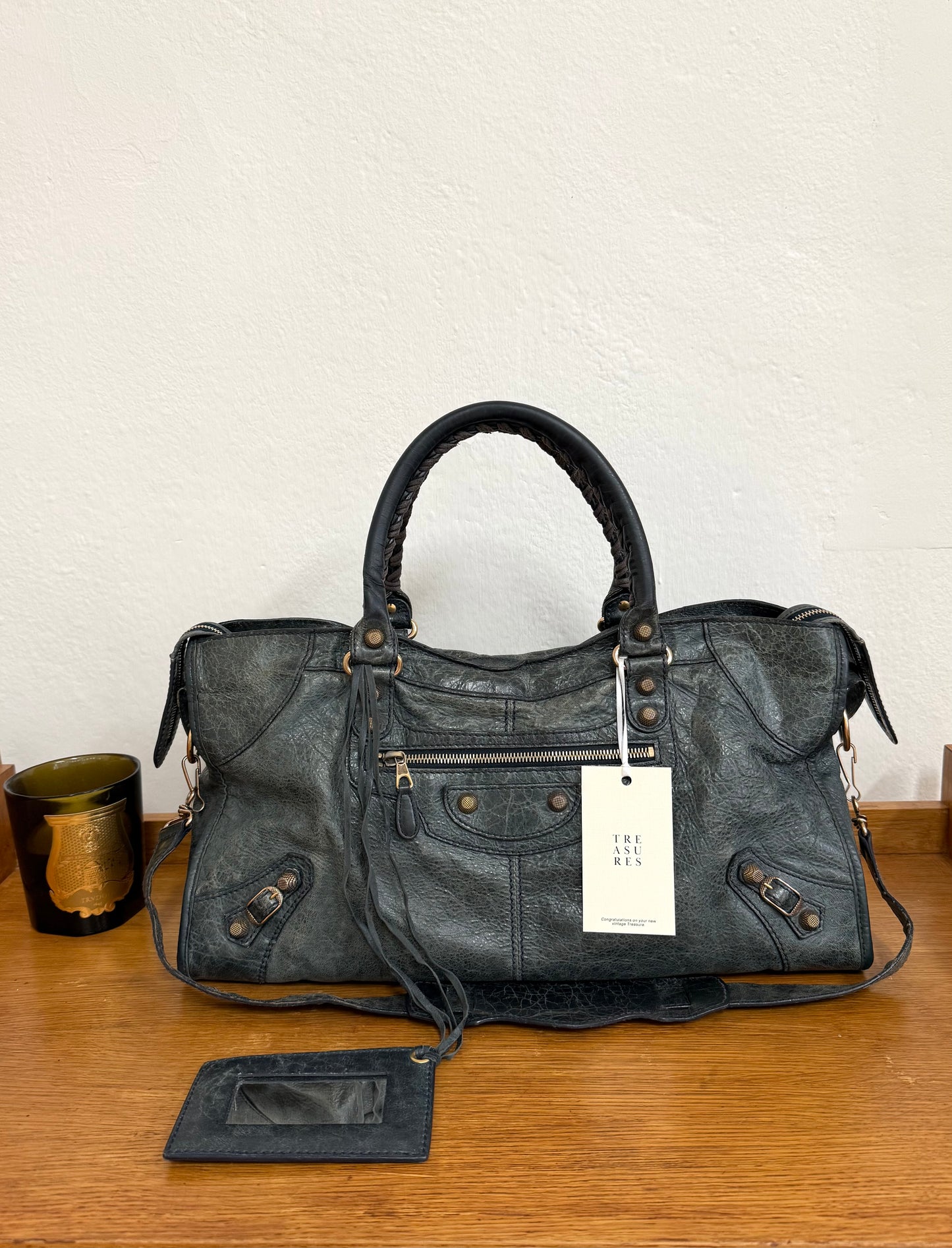 BALENCIAGA CITY BAG GREY-GREEN