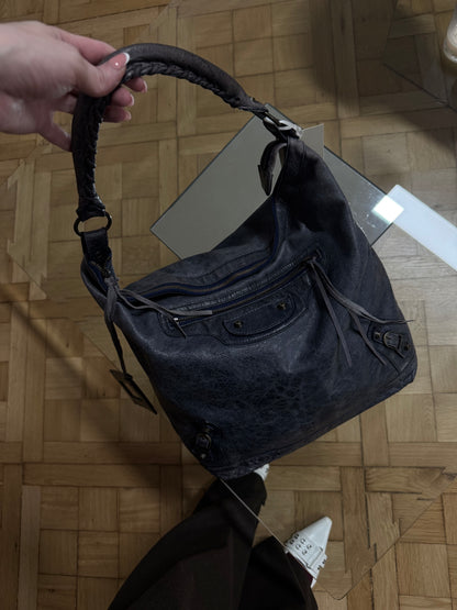 BALENCIAGA DAY “HOBO CITY” BAG GREY-BLUE
