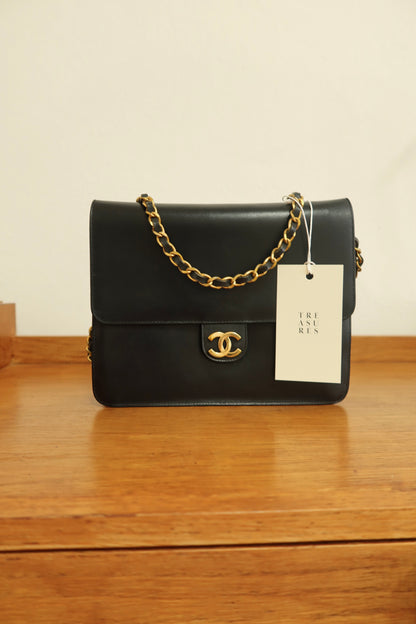 CHANEL BOX CALF SINGLE FLAP
