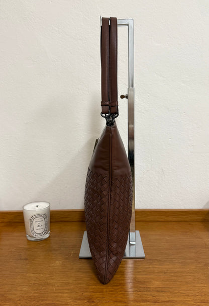 BOTTEGA VENETA INTRECCIATO SHOULDER BAG BROWN