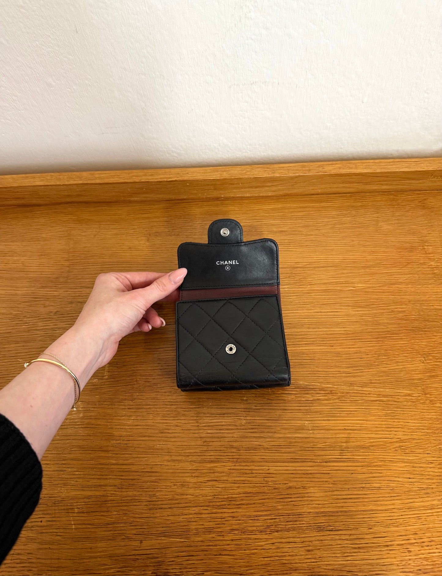 CHANEL MINI WALLET LAMBSKIN BLACK SERIES 11