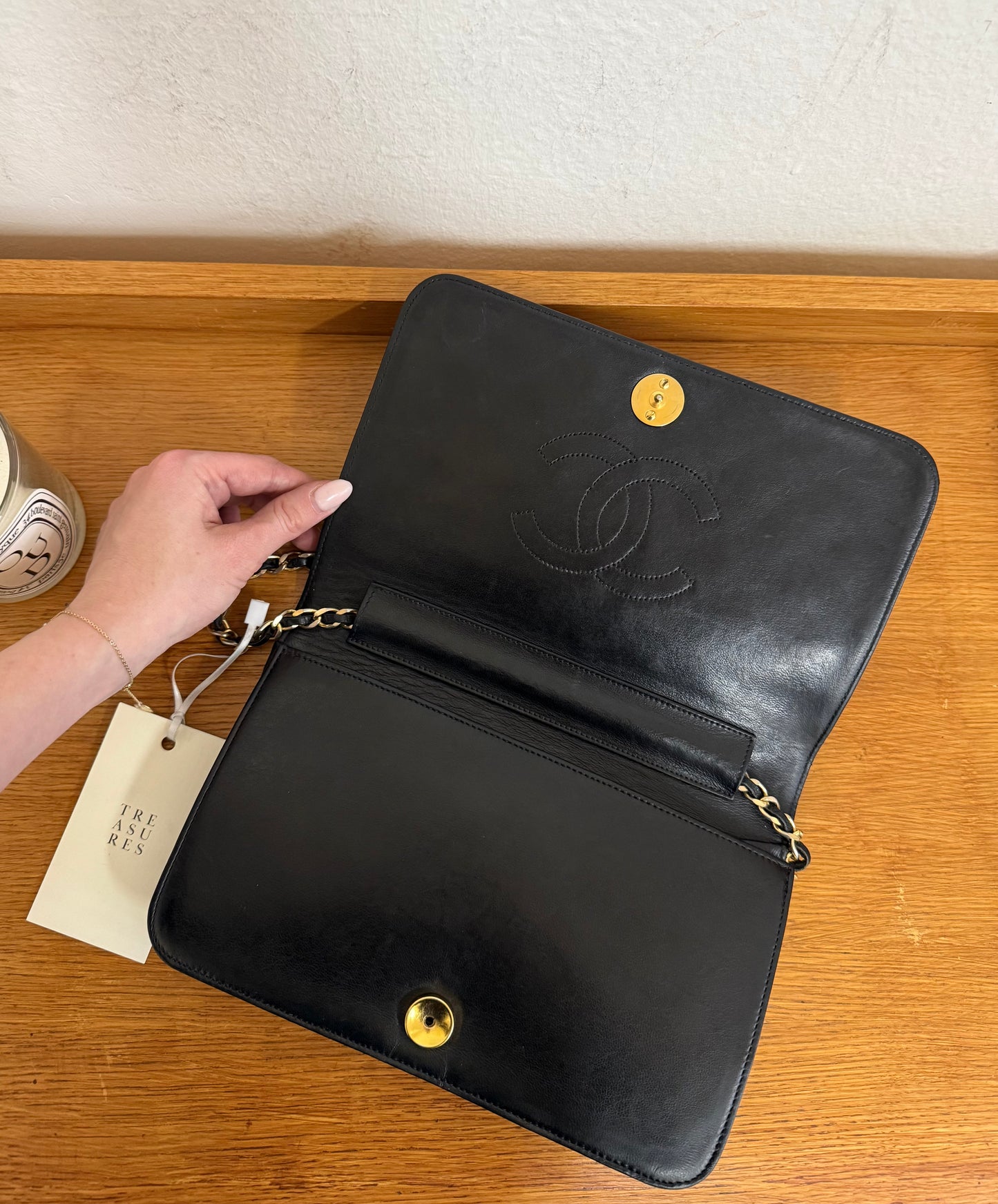 CHANEL FULL FLAP LAMBSKIN BLACK